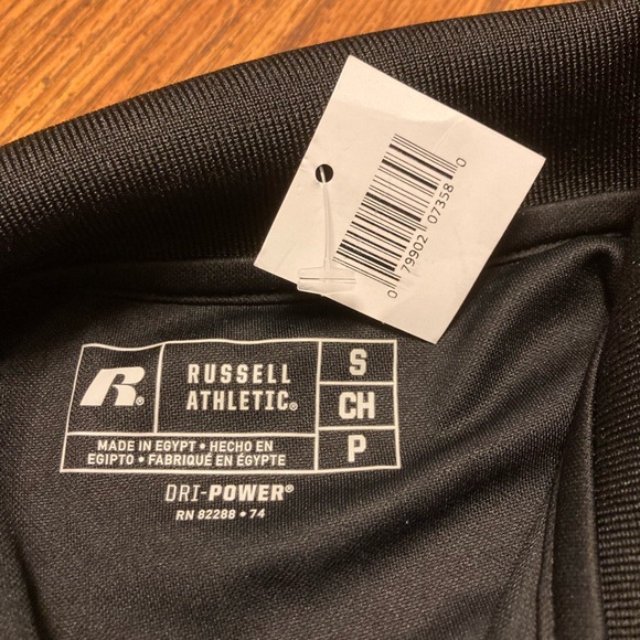 New Russell Athletic Dri-Power Essential Black Three Button Polo - Size Small - Picture 3 of 7